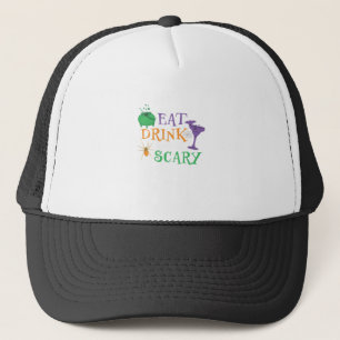 Eat Drink And Be Scary Halloween Trucker Hat