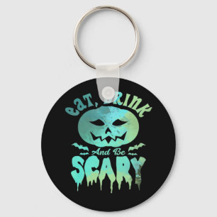 Eat Drink And Be Scary Halloween Vintage Classic Key Ring