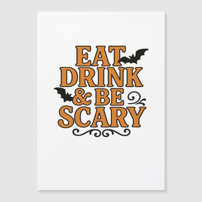 Eat Drink And Be Scary Halloween Vintage Graphic (Front)