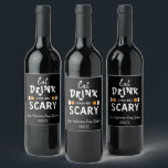Eat, Drink and Be Scary Halloween Wine Label<br><div class="desc">Eat,  drink and be scary Halloween party event gifts</div>
