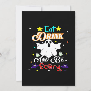 Eat Drink And Be Scary Happy Halloween Day Holiday Card