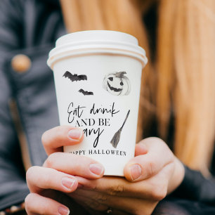 Eat Drink And Be Scary   Happy Halloween Paper Cups