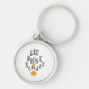 Eat Drink And Be Scary Happy Halloween Vintage Coo Key Ring