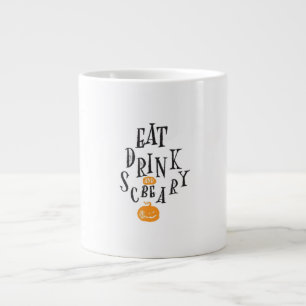 Eat Drink And Be Scary Happy Halloween Vintage Coo Large Coffee Mug