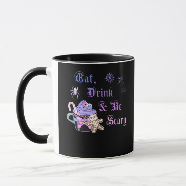 Eat Drink And Be Scary Hexmas Cool Unique Mug (Left)