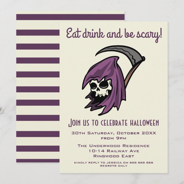 EAT DRINK AND BE SCARY INVITATION (Front/Back)