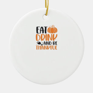 Eat Drink And Be Scary Minimal Clean Ceramic Tree Decoration