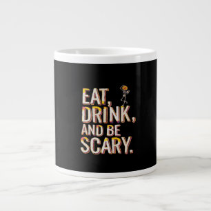 Eat Drink And Be Scary Minimal Clean Large Coffee Mug