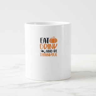 Eat Drink And Be Scary Minimal Clean Large Coffee Mug