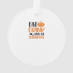 Eat Drink And Be Scary Minimal Clean Ornament