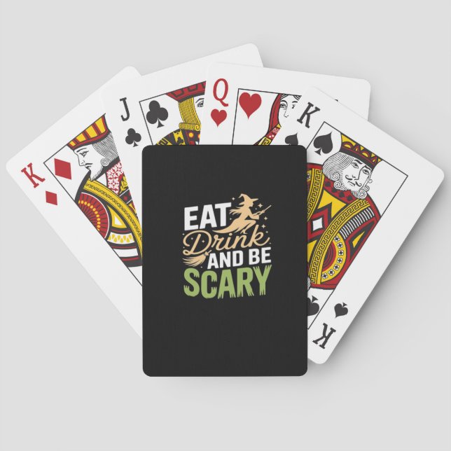 Eat Drink And Be Scary Minimal Clean Playing Cards (Back)