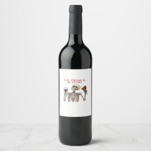 Eat Drink And Be Scary Minimal Clean Wine Label