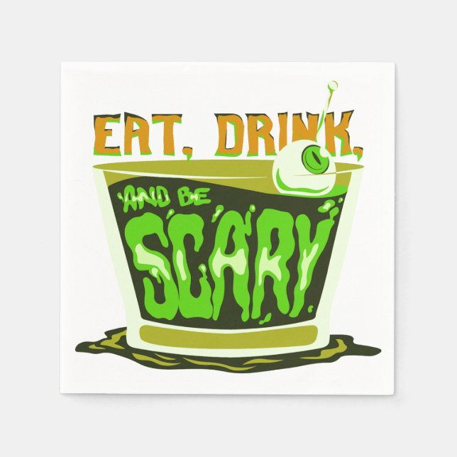 Eat drink and be scary napkin (Front)