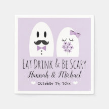 Eat Drink and Be Scary Napkins Ghost Wedding