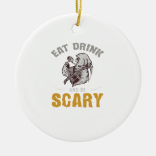 Eat Drink And Be Scary Reaper Minimal Clean Ceramic Tree Decoration