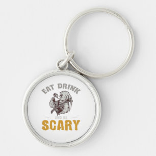 Eat Drink And Be Scary Reaper Minimal Clean Key Ring