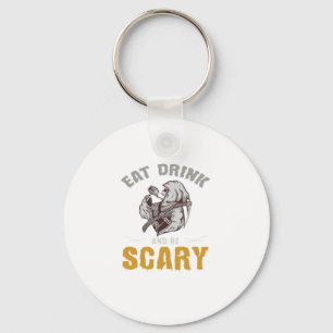 Eat Drink And Be Scary Reaper Minimal Clean Key Ring