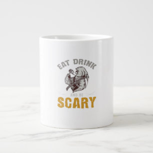Eat Drink And Be Scary Reaper Minimal Clean Large Coffee Mug