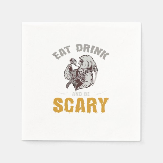Eat Drink And Be Scary Reaper Minimal Clean Napkin (Front)