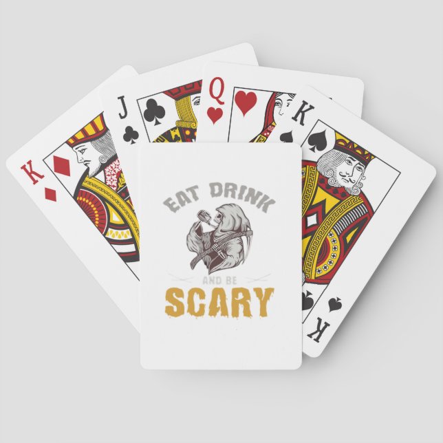 Eat Drink And Be Scary Reaper Minimal Clean Playing Cards (Back)