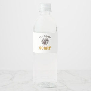 Eat Drink And Be Scary Reaper Minimal Clean Water Bottle Label