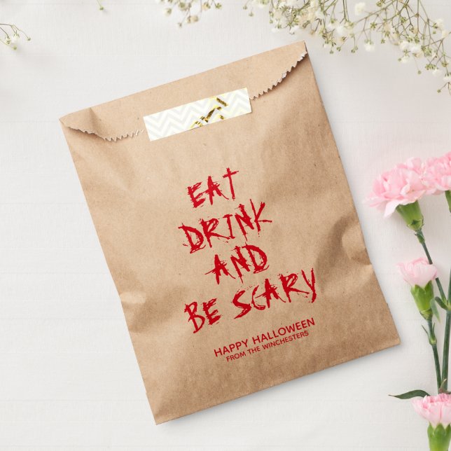 Eat drink and be scary red blood custom Halloween Favour Bags (Sealed)