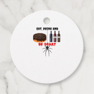 Eat Drink And Be Scary Retro Classic Favour Tags