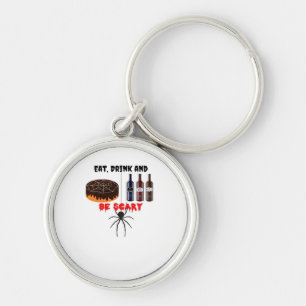 Eat Drink And Be Scary Retro Classic Key Ring