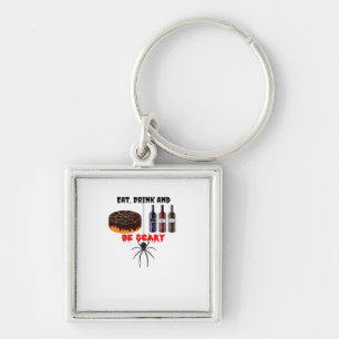 Eat Drink And Be Scary Retro Classic Key Ring
