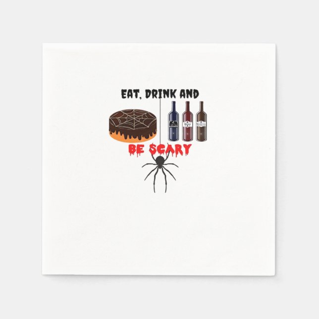 Eat Drink And Be Scary Retro Classic Napkin (Front)