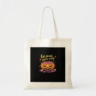 Eat, Drink, and Be Scary Scary Movie Night Hallowe Tote Bag