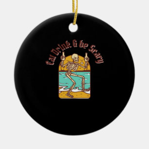 Eat Drink And Be Scary Simple Clean Ceramic Tree Decoration