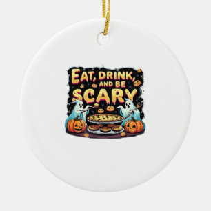 Eat Drink And Be Scary Spooky Bakery Halloween Coo Ceramic Tree Decoration