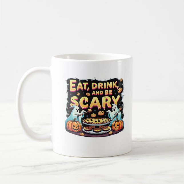 Eat Drink And Be Scary Spooky Bakery Halloween Coo Coffee Mug (Left)