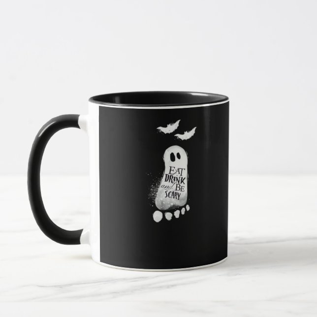 Eat Drink And Be Scary Trendy Graphic Mug (Left)