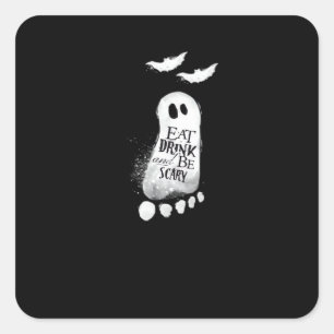 Eat Drink And Be Scary Trendy Graphic Square Sticker