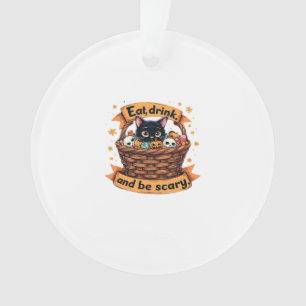 Eat Drink And Be Scary Trick Or Treat Basket Hallo Ornament