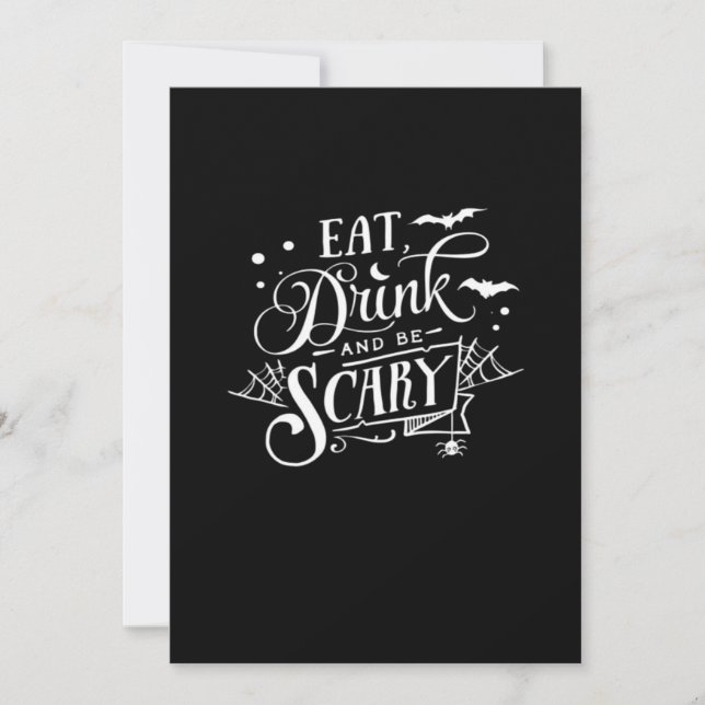 Eat Drink And Be Scary Unique Cool Holiday Card (Front)