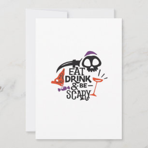 Eat Drink And Be Scary Vintage Graphic Holiday Card