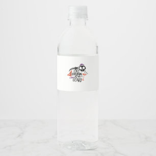Eat Drink And Be Scary Vintage Graphic Water Bottle Label