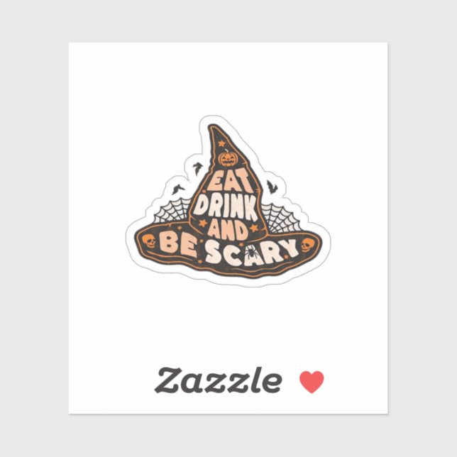 Eat Drink And Be Scary Witch Hat Aesthetic Casual (Sheet)