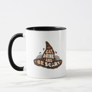 Eat Drink And Be Scary Witch Hat Aesthetic Casual Mug