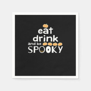 Eat Drink And Be Spooky Happy Halloween Funny Tren Napkin
