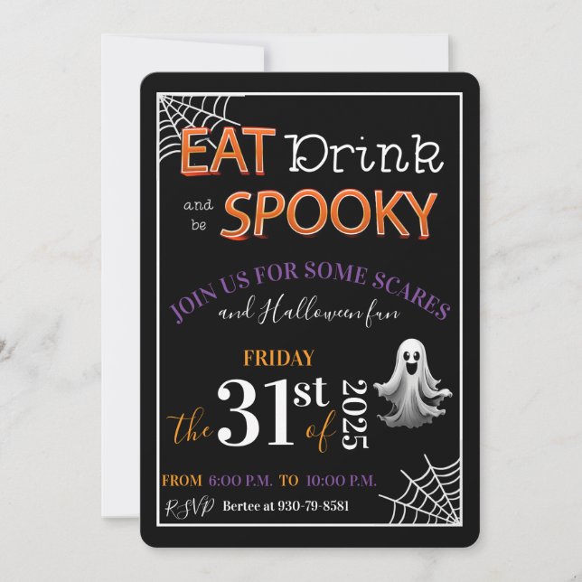 Eat, Drink, and be Spooky Invitation (Front)
