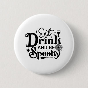 Eat Drink And Be Spooky Retro Classic 6 Cm Round Badge