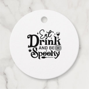 Eat Drink And Be Spooky Retro Classic Favour Tags