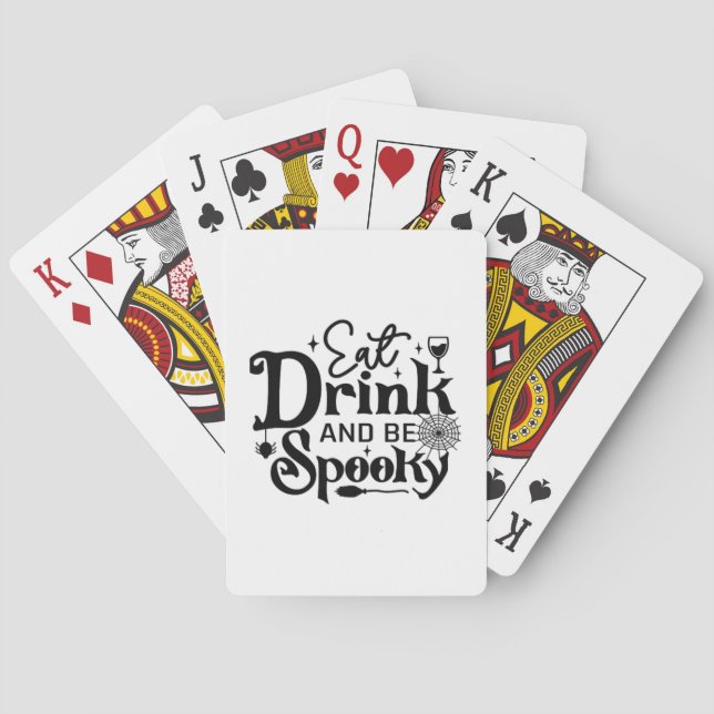 Eat Drink And Be Spooky Retro Classic Playing Cards (Back)