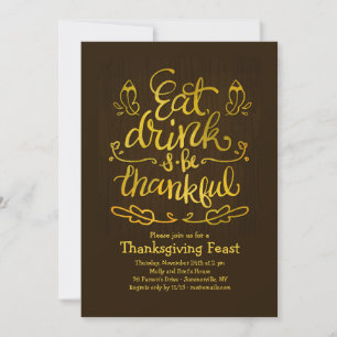 Eat, Drink and be Thankful Invitation