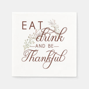 eat drink and be thankful napkin
