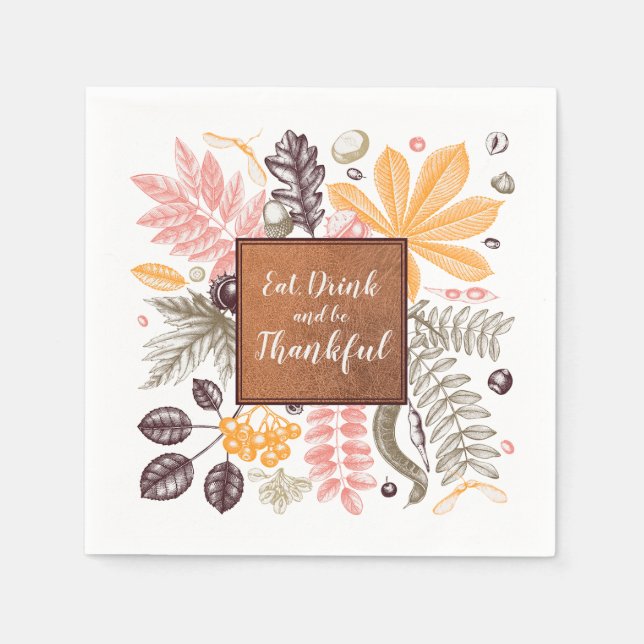Eat Drink and Be Thankful Napkin (Front)
